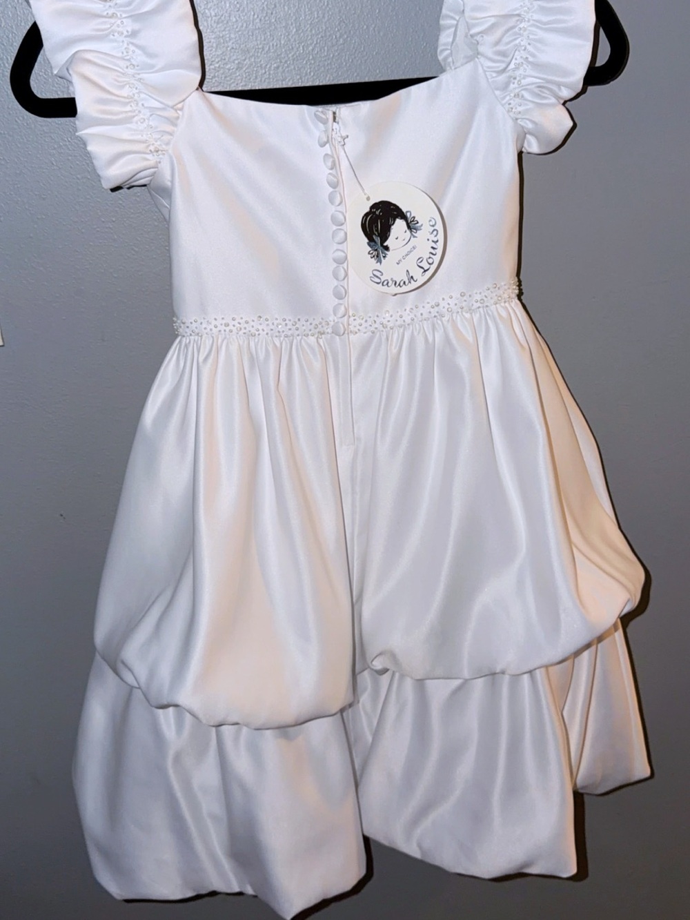 Sarah Louise White Bubble Formal Dress for Girls